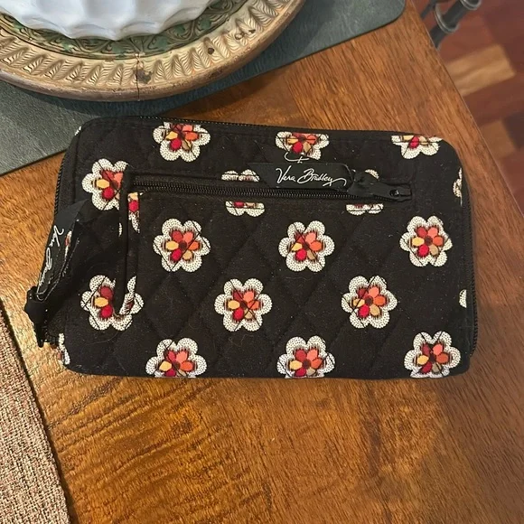 Vera Bradley Black and Red Floral Tote Bag - Picture 6 of 12